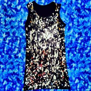 Black Sequin Tank Top